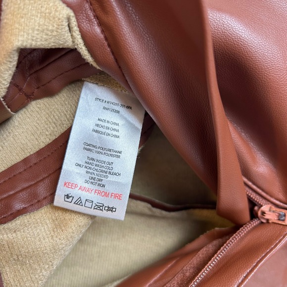 JASON WU Faux Leather Pants Brown Skinny Split Hem Pants Small - Picture 4 of 9
